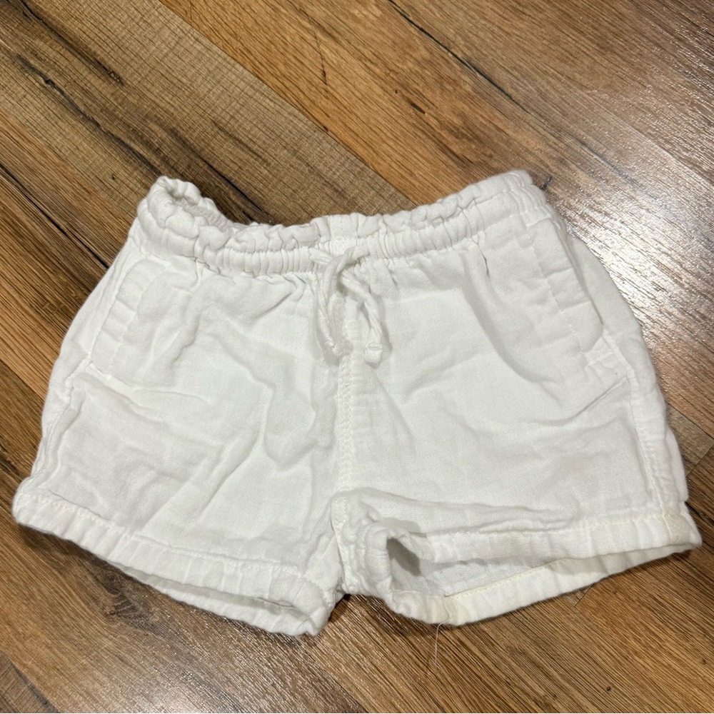 Toddler White Drawstring Shorts
